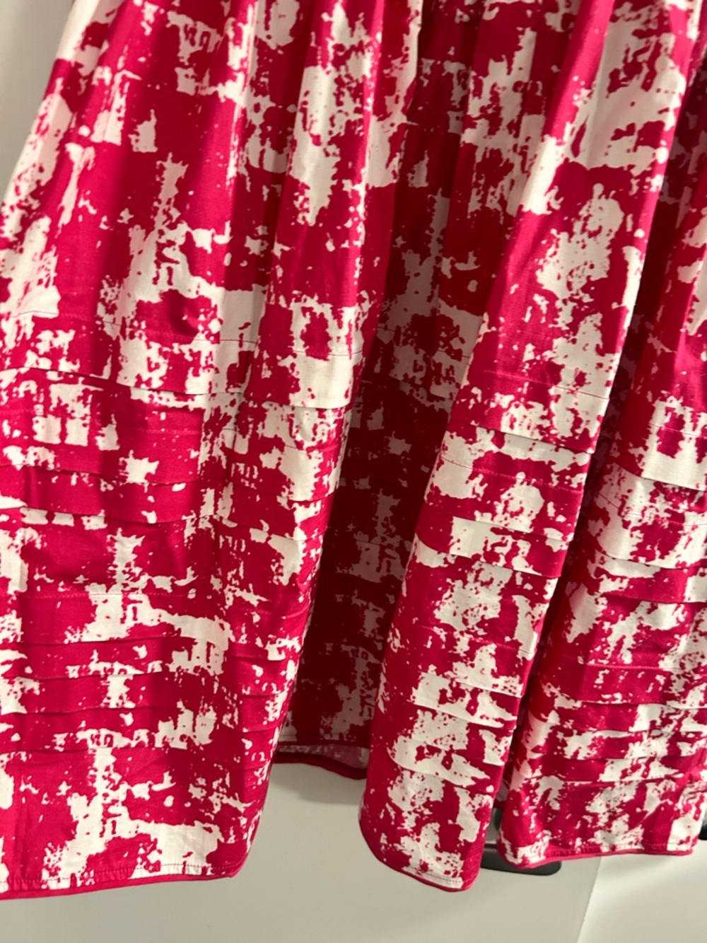 Oscar de la Renta Pink & White Abstract Fit-and-Flare Dress - Picture 5 of 5